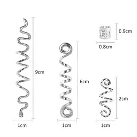 Dreadlock Jewellery, Pack of 28 Hair Spiral Clips, Adjustable Cuffs, Hair Braids, Beads, Dreadlocks, Beads, Hair Accessories, Braids Accessories for Women, Men, Braids, Decoration