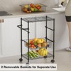 4 Tier Rolling Carts, Metal Wire Utility Cart with Wheels