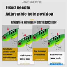 Senvenelec 6pcs (12g) Fishing Lures 3D Eye Bait Hard ViB Metal Bait Tail Hair with Pins Double Hook Design