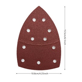 50 PCS Mouse Detail Sander Sandpaper, 80 Grit Palm Sander Sandpaper 11 Holes Hook and Loop Sander Pads Triangular Sanding Sheets Abrasive Sanding Paper for Mouse Sander