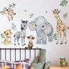 Runtoo Safari Animals Wall Decals Elephant Giraffe Monkey Jungle Wall