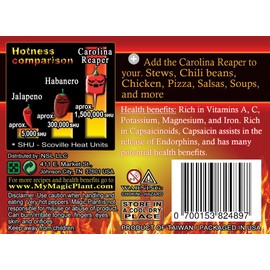 Dried Carolina Reaper Pepper Pods, 1/4 oz. Packet