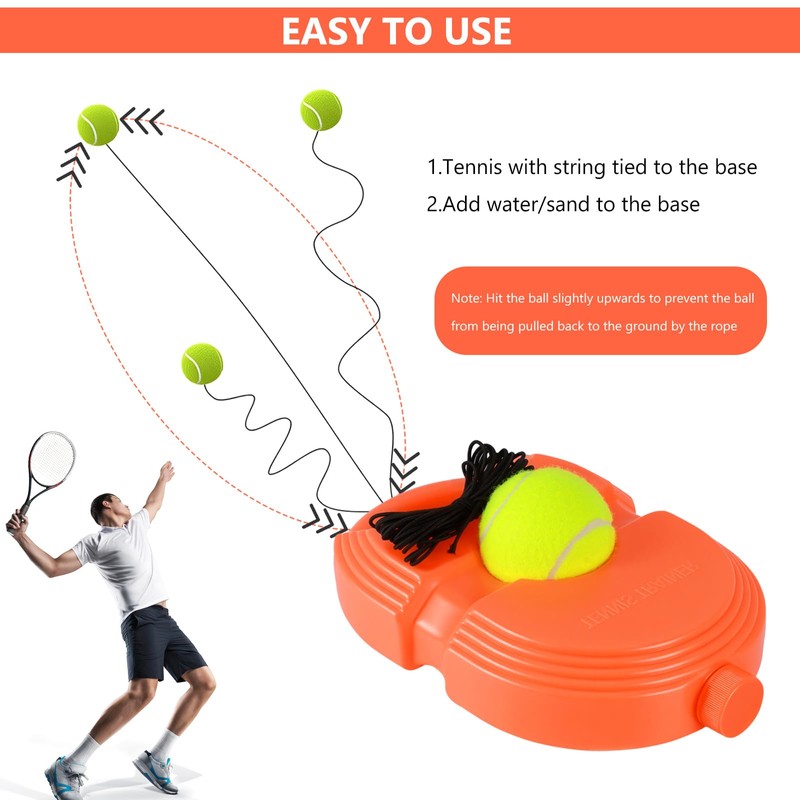 ALLOMN Solo Tennis Trainer Rebound with 3 String Balls, Solo