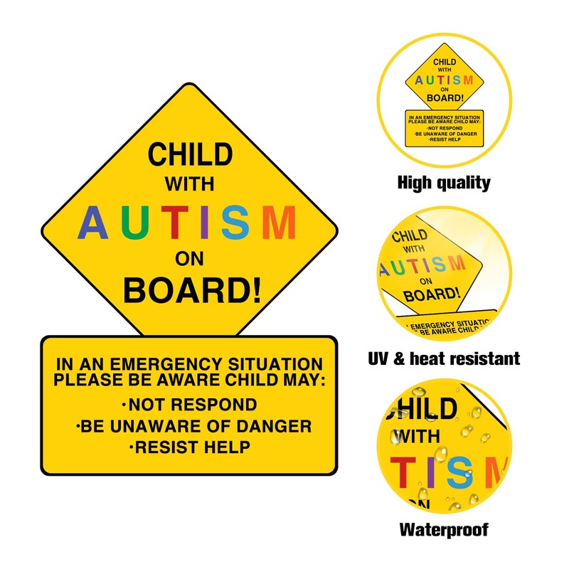 2 Pack Autism Awareness Car Magnets - Child with Autism