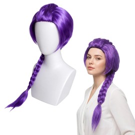 Rumi Wig, Rumi Hair Braid, Purple Cosplay Wig for Anime Conventions and Halloween Parties, Adjustable Cap Design for Comfortable Wear, Ideal for Costume Transformations and Themed Events