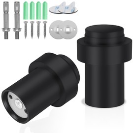 Flintronic Door Stoppers, 60mm Wall Mounted Door Stop, Heavy Duty Sound Dampening Door Bumpers, Solid Rubber Floor Door Stopper for Skirtings Patio Bathroom Bedroom