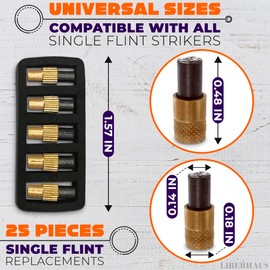 25Pcs Flint Strikers Fire Starter Survival Tool - Single Flint Lighter Flint Refills Small Torch Replacement Flints for Lighters Flint Spark Igniter - Sparker Flints for Clipper Lighters Fire Striker
