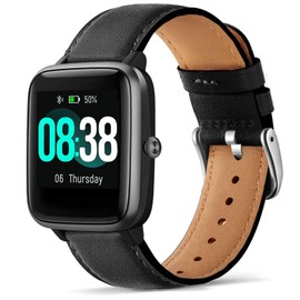 VELULYX genuine leather strap compatible ID205L, 19mm Strap for GRV FC1,IDW15, ID205L, ID205U, ID205S, ID205G, ID215G, ID216, SW020, SW021, SW023, YM020, YM021, YM023, YM205L, Uwatch3 Ufit GT