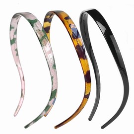 3 Pack Headbands Designed for Eyewear,Flex No Pressure Hairbands for Women Leopard Pattern Comfortable Plastic Headbands with Teeth-Black,Grey,Brown