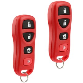 Key Fob Keyless Entry Remote fits Nissan Altima Maxima 350Z Armada Quest Sentra/Infiniti EX35 FX35 FX45 G35 I35 Q45 QX56 (KBRASTU15 Red), Set of 2