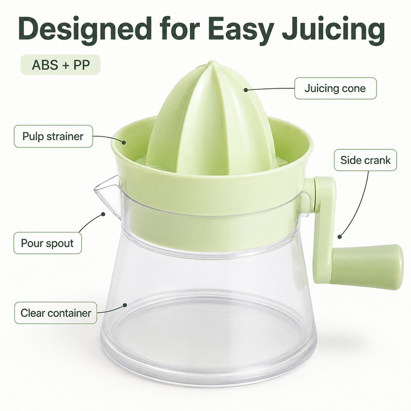 Manual Citrus Juicer for Fresh Juice – Hand-Crank Orange &
