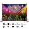 Ttincceer 300 x 250 cm Disco Backdrop Sparkling Neon Vintage