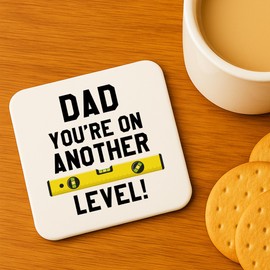 Red Ocean Dad Funny Coaster On Another Level DIY Handyman Gift Father's Day Birthday Gifts For Dad From Daughter Son Builder Gift For Him Fathers Day Present
