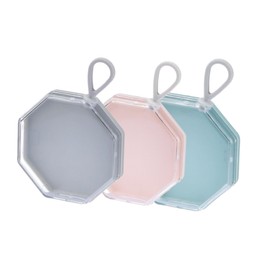 KONTONTY 9pcs Portable Makeup Puff Holder Creative Octagonal Beauty Puff Box for and Organize Your Makeup Tools Includes Gray