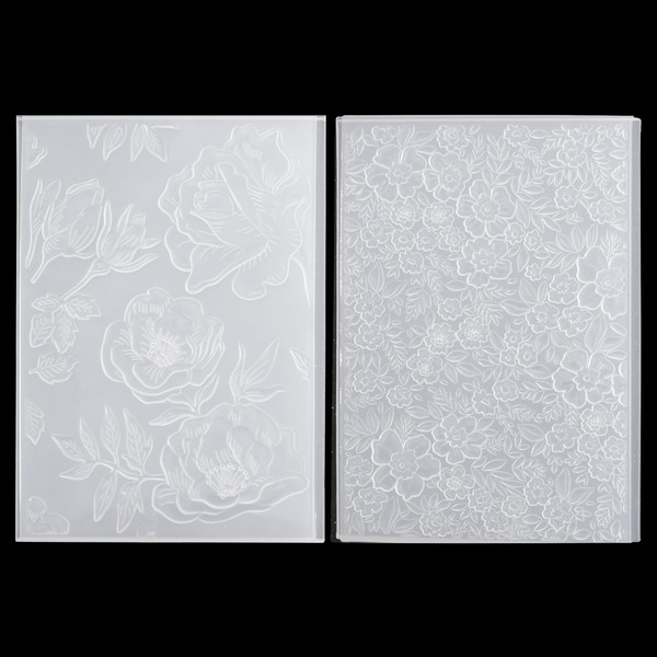 HICOHAND 3D Plastic Embossing Folders, 2 PCS Brunch of Beautiful
