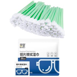 MYGLOAR 50 Stück Schaumstoff-Reinigungstupfer, sterile Reinigungsschwämme, Schwammtupfer, für Kameras, Objektive, Tintenstrahldrucker, weiche Baumwollspitzen, mit 50 Reinigungstüchern