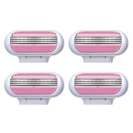 4 Pcs Venus Snap Razor Refill Blades, Heads Compatible with Venus Women’s Razor, 3-Layer Blades for Smooth Shaving, Easy Replacement Heads for Women (Pink)