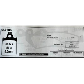 EBC Brake Pad Set, Front EBC SFA186 Fits: Vespa PX150 Scooter