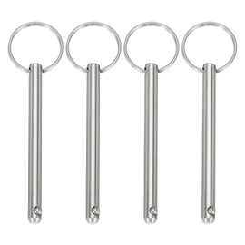 sourcing map Quick Release Pins, Dia 1/4"(6mm) Usable Length 2.24"(57mm) Total Length 3.62"(92mm) Bimini Top Pins Marine Hardware Carbon Steel for Boat Accessories, Pack of 4