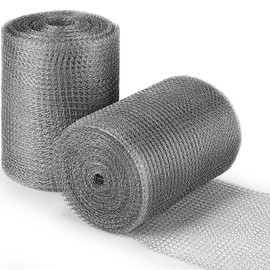 Nuogo 2 Pcs Stainless Steel Wire Mesh for Mice Control 5 in x 50 ft Upgraded Wire Mesh Roll Weep Holes Covers Flexible Stretchy Hole Fill Fabric Window for Gardens and Houses Prevent Mouse Mice Snakes