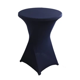 iEventStar 30 inches 32'' Highboy Cocktail Round Stretch Spandex Fitted Table Cover High Top Square Corners Tablecloth (30'' - 32'' Dia x 42'', Navy)