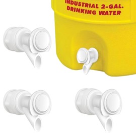 3Pcs Push Button Water Spigot Cooler Spigot Replacement, Reusable Water Spigot Compatible with Igloo 2, 3, 5, and 10 Gallon Water Cooler, Durable Spigot for 5 Gallon Bucket (White)