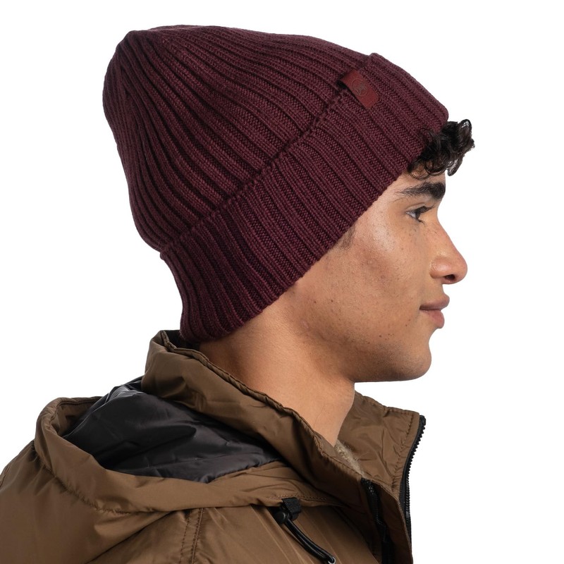 BUFF Unisex Knitted Hat, Maroon, One Size EU