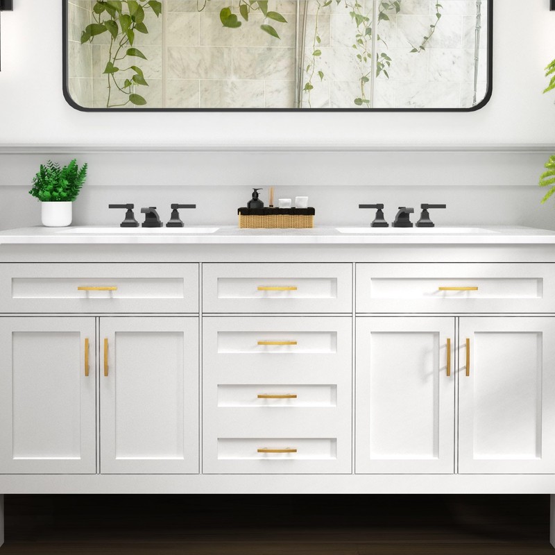 HESTIA HARDWARE 10 Pack | Brushed Gold Cabinet Pull Modern