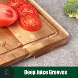 DYTesa Cutting Board, 18 Inch Large Acacia Wood Cutting Board 1" Thick, Durable Wood Cutting Boards for Kitchen with Deep Juice Grooves & Built-in Handles, Easy to Clean