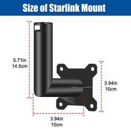 2-Be-Best Starlink Mount, Starlink V2 Short Wall Mount Black Starlink Internet Kit Mount, Outdoor Mounting TV Star Link Antenna Mount Compatible with V2 Starlink（Short Bracket）