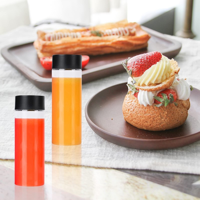 BLMHTWO Pack of 6 Plastic Juice Bottles, Small Bottles for