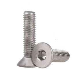 tooloflife 2Pcs Hex Socket Countersunk Screws Stainless Steel Hexagonal Machine Screws Fasteners Tools Allen Bolts (M6 x 25mm), Silver