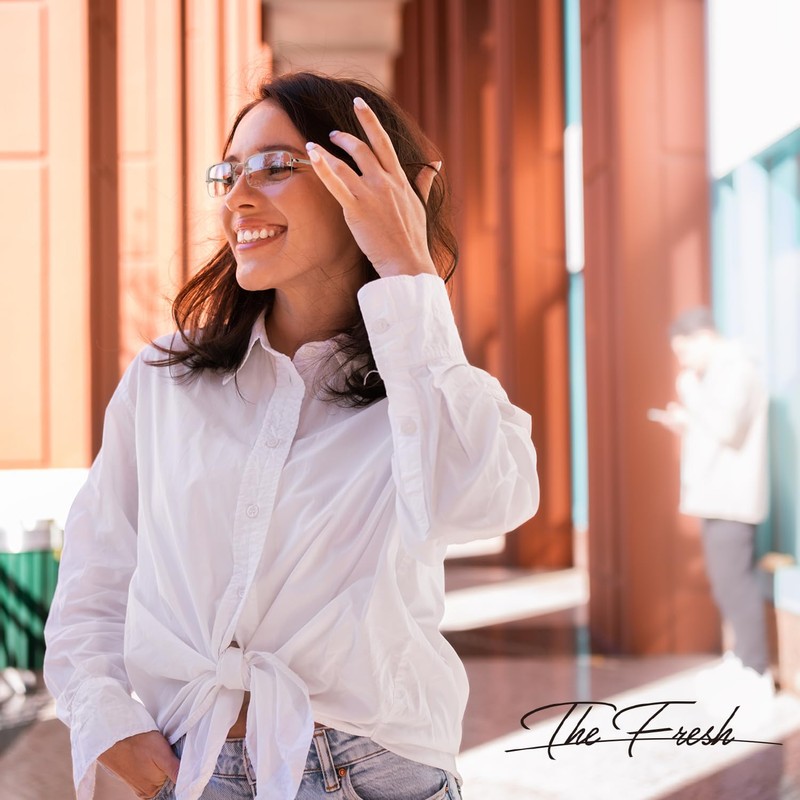 The Fresh Minimalist Small Rectangular Sunglasses Clear Eyewear Spring Hinge