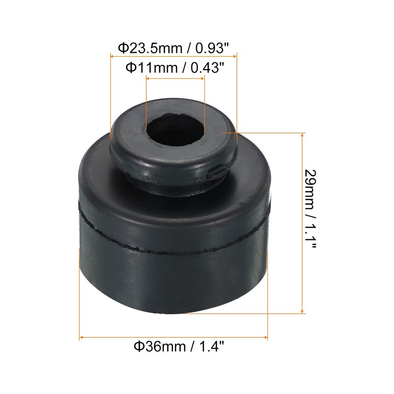 PATIKIL 1.4"x1.1" Refrigeration Compressor Rubber Mounting Feet, 4 Pack Foot