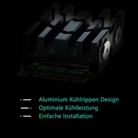 DolDer M.2 2230 SSD Heatsink, Aluminium Heatsink with Thermal Pads for M.2 2230 SSD Support Single-sided and Double-Sided M.2 SSD, for Desktop PC Computer (X2230)