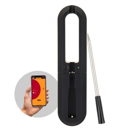 Smart Bluetooth Meat Thermometer Probe, Wireless Food Thermometer for Grill Oven BBQ Smoker, 30m Range IP67 Waterproof App Control Alerts Fast Charge LED Indicator Vibrating Alarm Kitchen Cooking Tool
