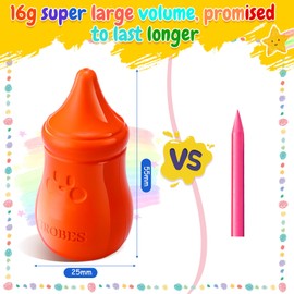 Spakon Crayons for Toddlers Kids 16 Colors Palm Grip Crayons Safe Non Toxic Washable Stackable Bath Crayons Thick Crayons Unbreakable Easy to Hold Paint Crayons for Babies Young Kids Children