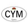 CafePress Car Code Wales White Oval Car Bumper Sticker