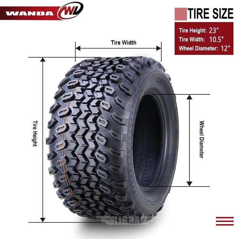 WANDA 23X10.5-12 Golf Cart ATV Tires 4 Ply 23x10.5x12 10143