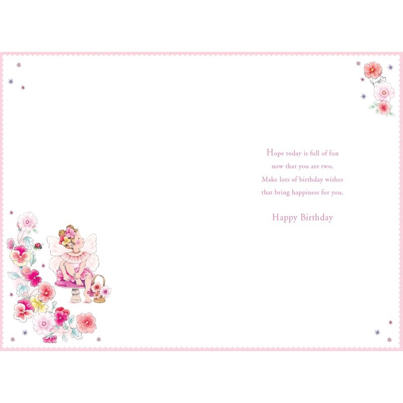 Niece 2nd Birthday Card Age 2 Pansy Fairy 9" x