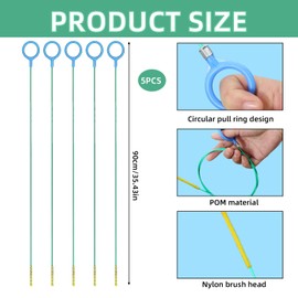 CYMYGS 30 Inch Drain Snake Twister,Drain Unblocker Tools(5 Pack), Long and Flexible Anti-Break Sink Unblockers Tool, Drain Spiral Cleaning Hook Sticks for Bathroom Sinks, Shower, Kitchen