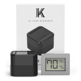 Klaro Valet - Smart Humidity & Temperature Hygrometer Sensor, App Notifications with Guided Seasoning, WiFi Bridge & Digital Display for 24/7 Remote Monitoring - Satin Finish (iOS & Android App)