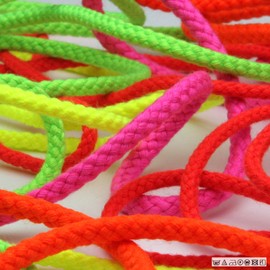 FUJIYAMA RIBBON Neon Color Spindle Cord, Approx. 0.1 inch (3 mm), Fluorescent Orange, 36.8 ft (9.14 m) Roll, Crafts, Clothing, Kinchaku Cord