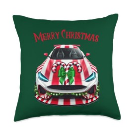 Christmas Holiday EV Electric Sports Car Business Owner Gift Throw Pillow