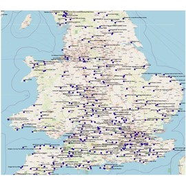 Map of National Trust Properties in UK Salon Slips