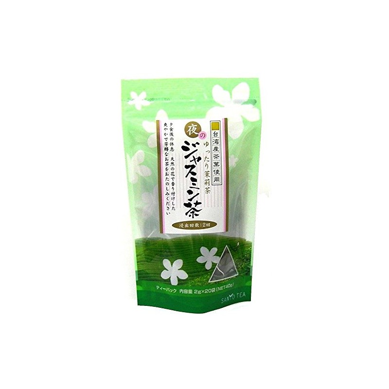 Sanyo Shoji Nighttime Loose Jasmine Tea Triangle Tea Pack, 0.07