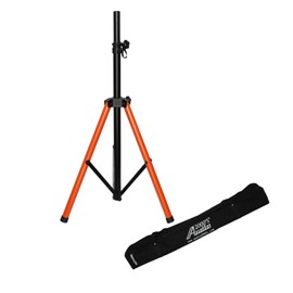 Audio2000'S AST4399 Tripod PA Speaker Stand with High-Visibility Orange Tripod Base for Added Safety and Style and with 1 Durable Canvas Carrying Bag for Storage and Transportation
