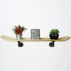 Floating Industrial Style Skateboard Deck Shelf with Pipe Mounting System