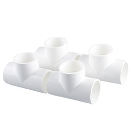 Tee 3way 1-1/2 inch PVC Fittings Corner Cross Elbow for Greenhouse Shed Pipe, Tent Connection Tee, Furniture Build Grade SCH40 [4 PACK]