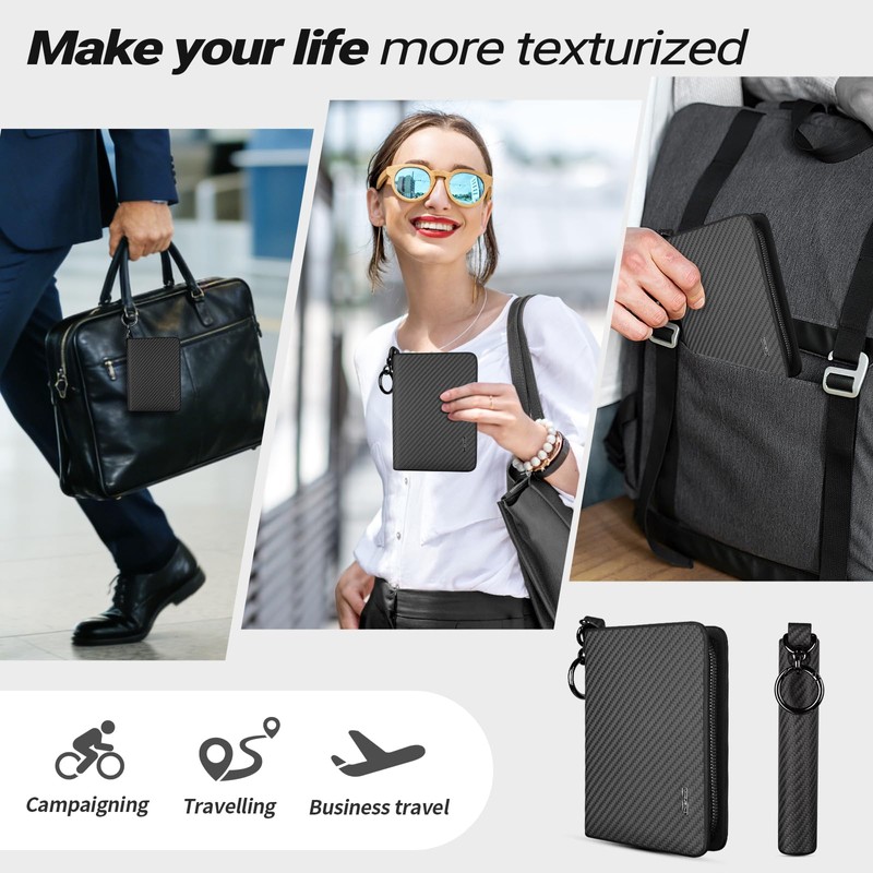 T-carbon Credit Card Holder with ZIpper 24 Card Slots